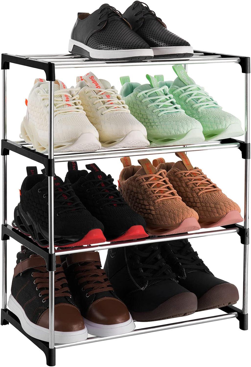 Range-Chaussures À 4 Niveaux, Chaussures Empilable, Étagère À