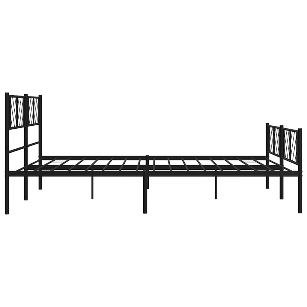 vidaXL Estructura de cama cabecero y estribo metal negro 193x203 cm - 7