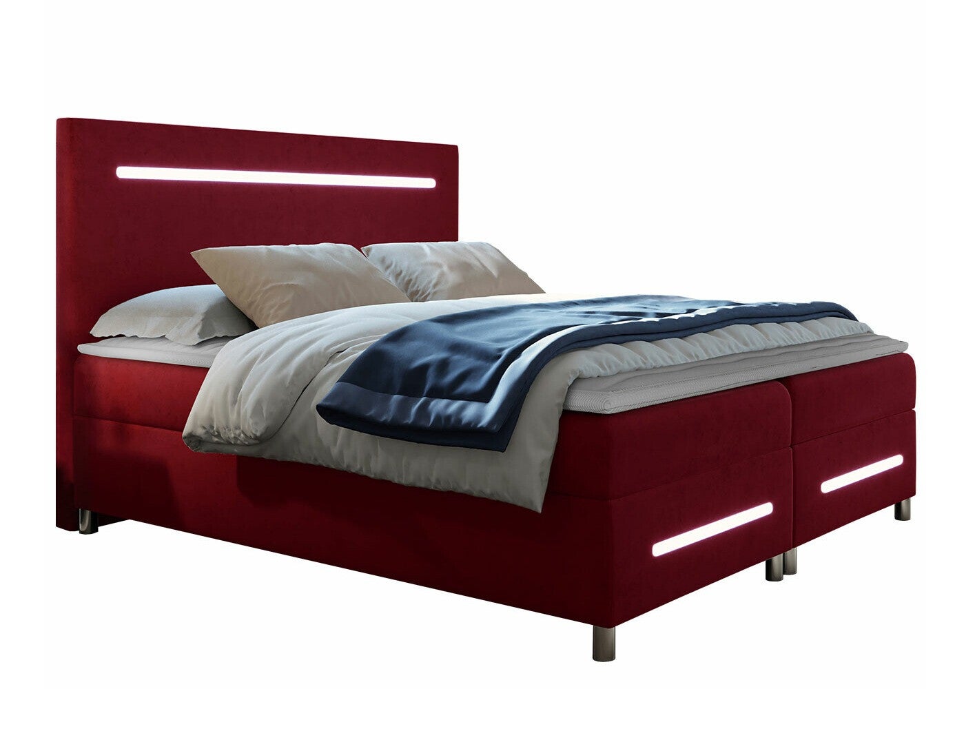 Lit continental Baltimore 174, Double, Continental, Rouge, 180x200 ...