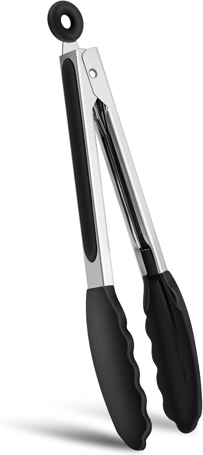 Szczypce kuchenne ze stali nierdzewnej, szczypce do mięsa, odporne na ciepło, do grillowania i gotowania (1 sztuka) 34,5 cm