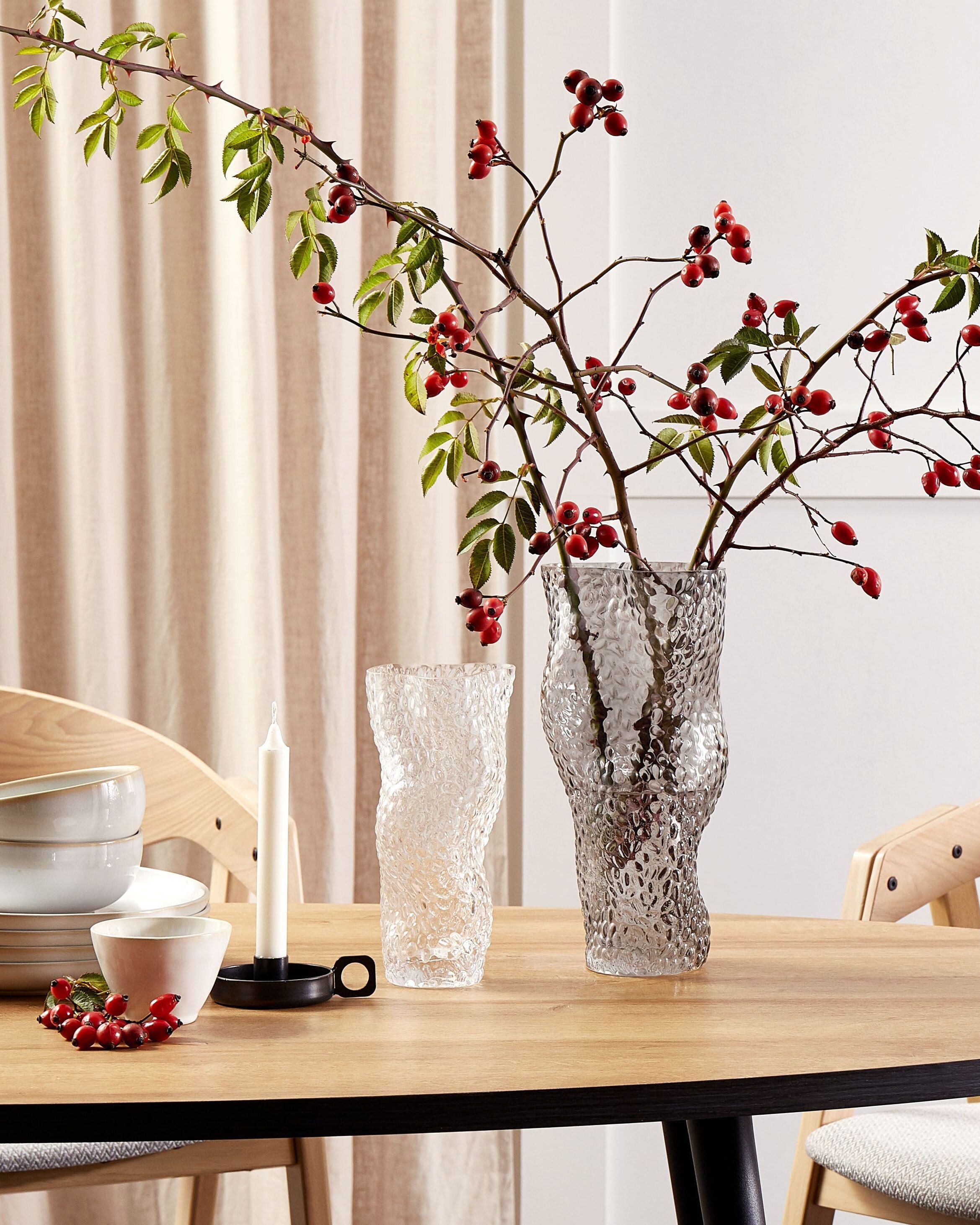 Vase à fleurs DYTIKO Verre 31 cm Gris - 5