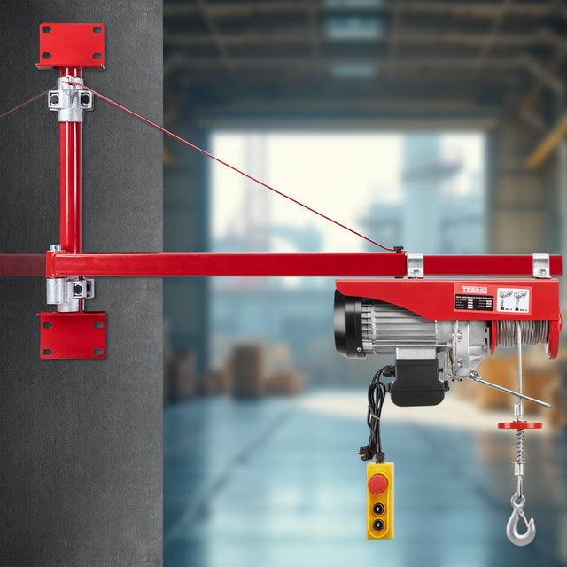 TEENO Bras de support de palan électrique, Capacité de Charge 200-800 kg, Bras de Levage de Palan d'Échafaudage 180°