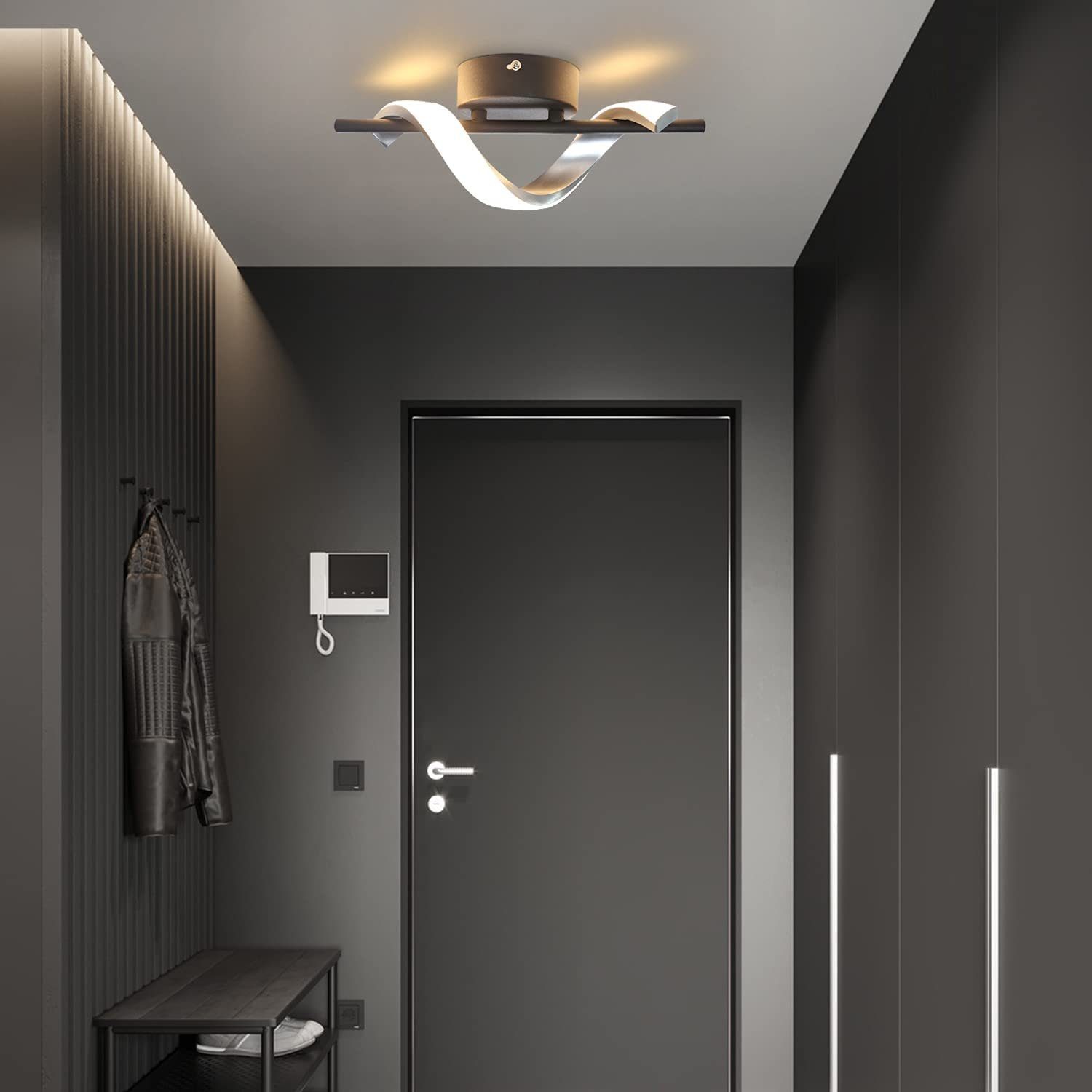 NETTLIFE applique murale LED applique d'intérieur design moderne lampe de couloir chambre 3000K lampe de cage d'escalier blanc chaud - 7