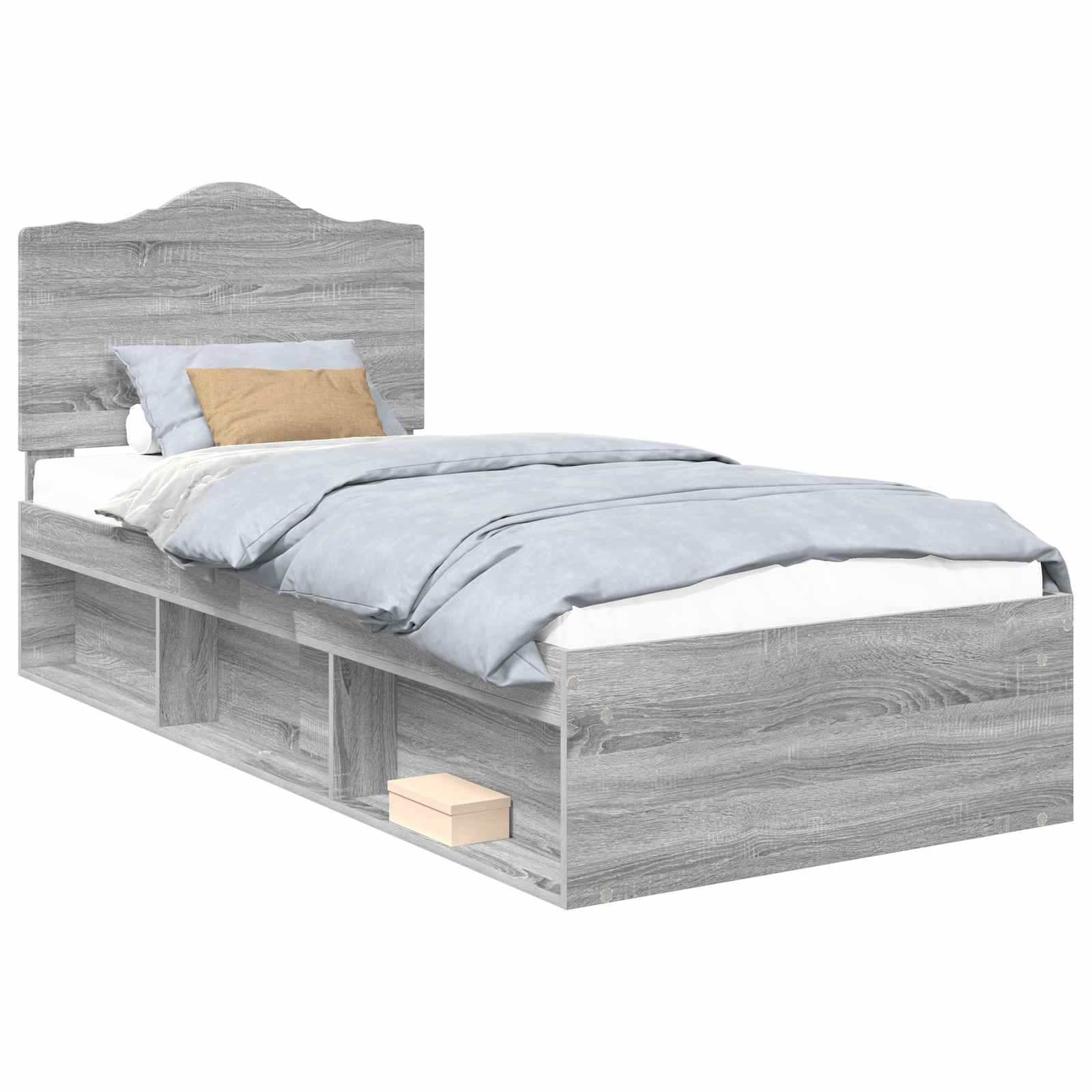 Cadre de lit Gris 100 x 200 cm Pin massif - 2