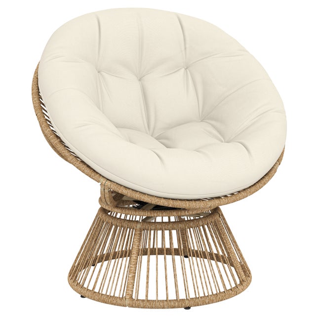 Fauteuil papasan pivotant résine tressée imitaion rotin Outsunny