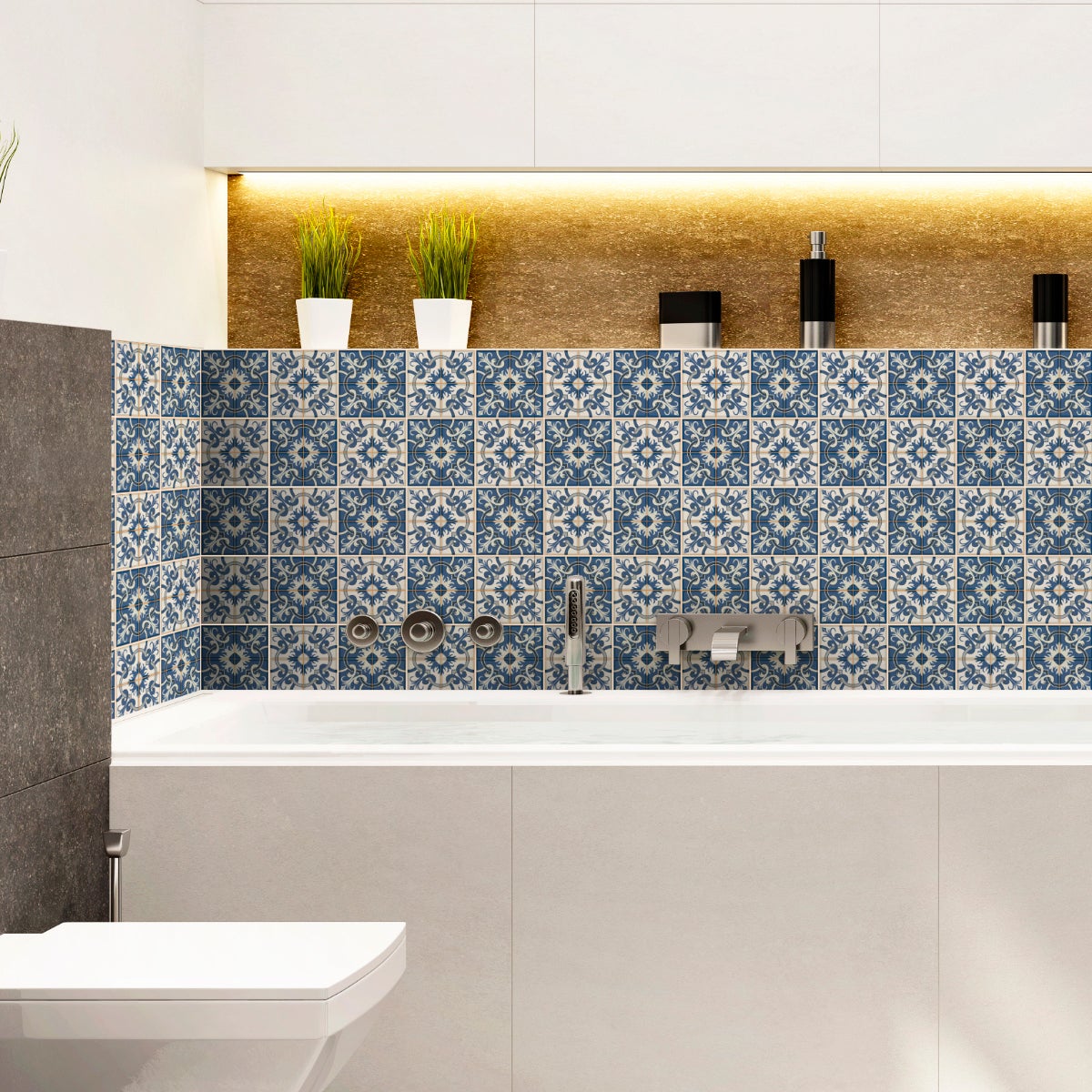 30 vinilo baldosas azulejos valentino - adhesivo de pared - revestimiento sticker mural decorativo - 30stickers20x20cm