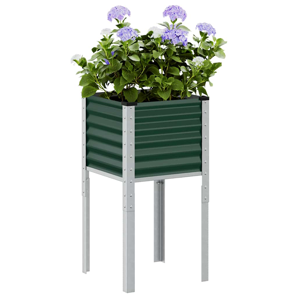 Donica ogrodowa zielona 45x45x88 cm stalowa vidaXL