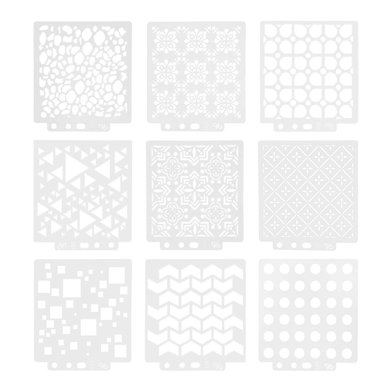 Lot De 9 Pochoirs Réutilisables Animaux 20x20cm - Pochoirs Dessin Peinture Scrapbooking Pour Loisirs Créatifs