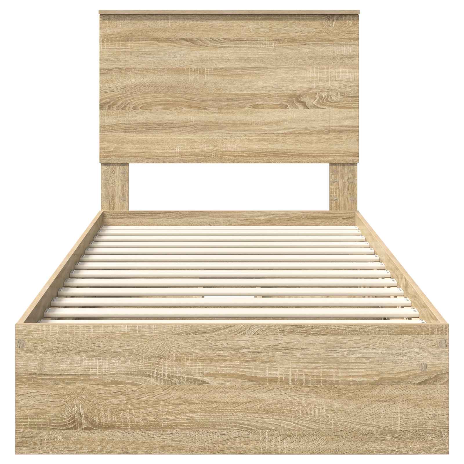 Lit de rangement chêne 75 x 190 cm panneau de bois - 8