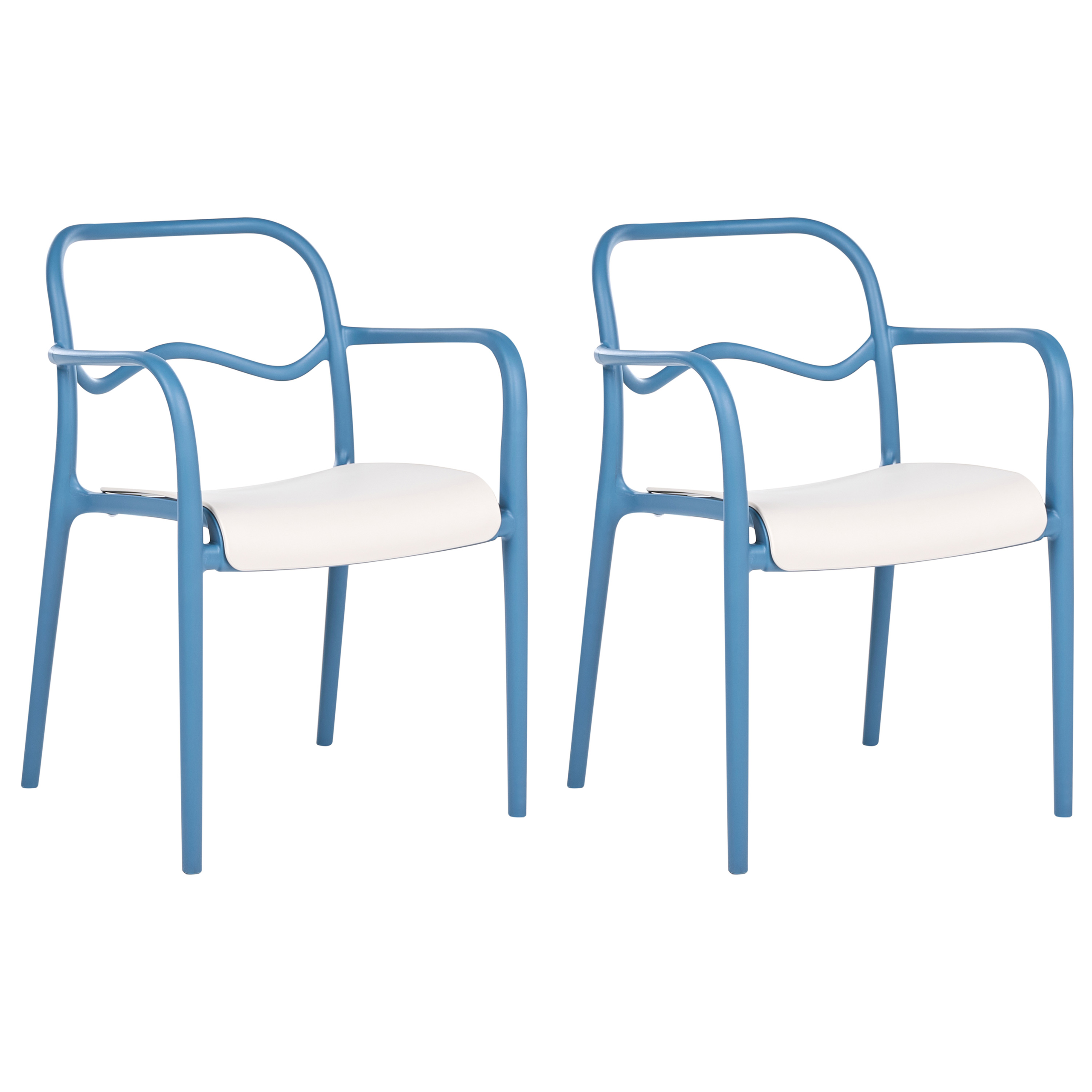 Set de 2 scaune de grădină THASOS Material sintetic Albastru 2buc