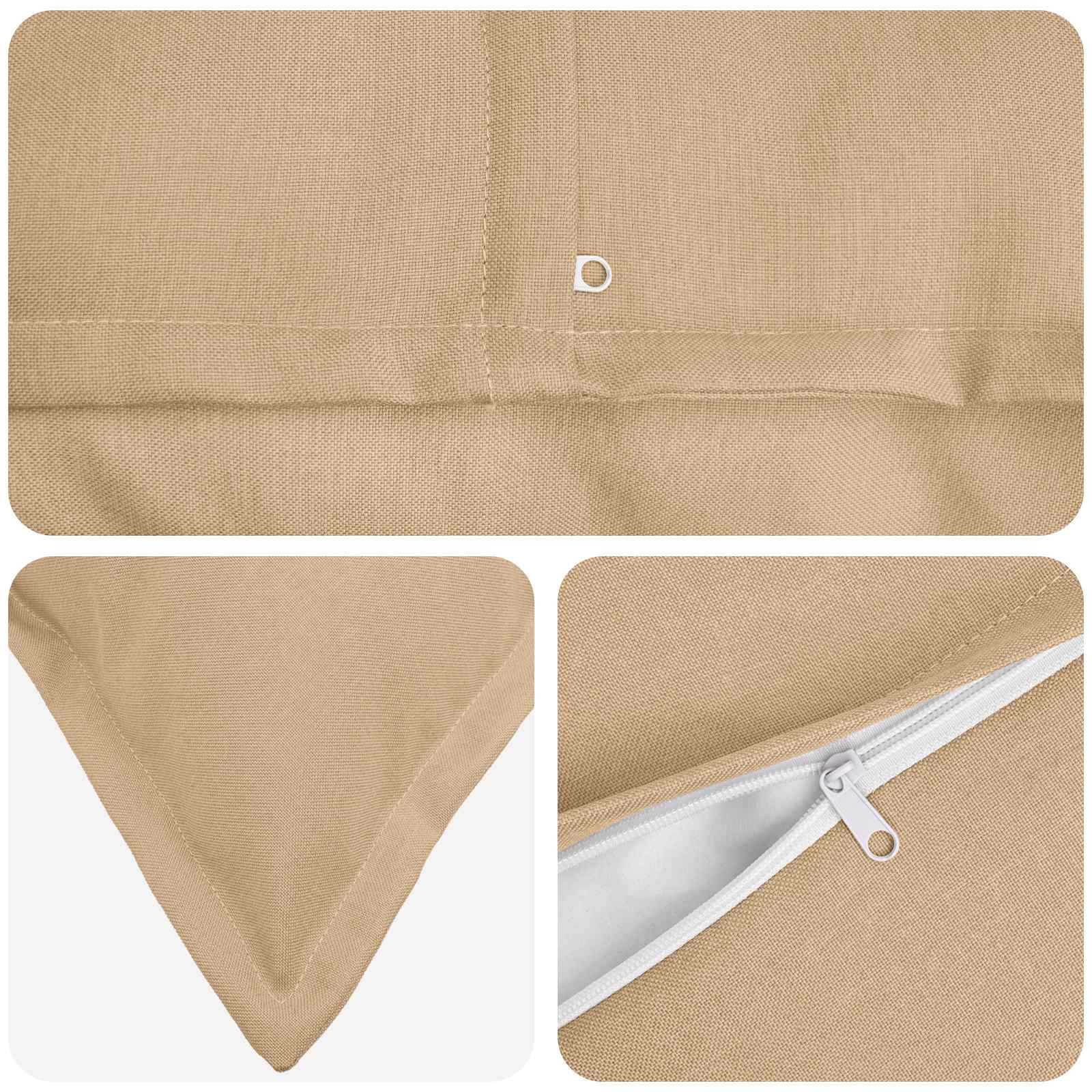Coussins, 2 pièces, en lin synthétique, crème, pour le salon, 45 × 45 ...