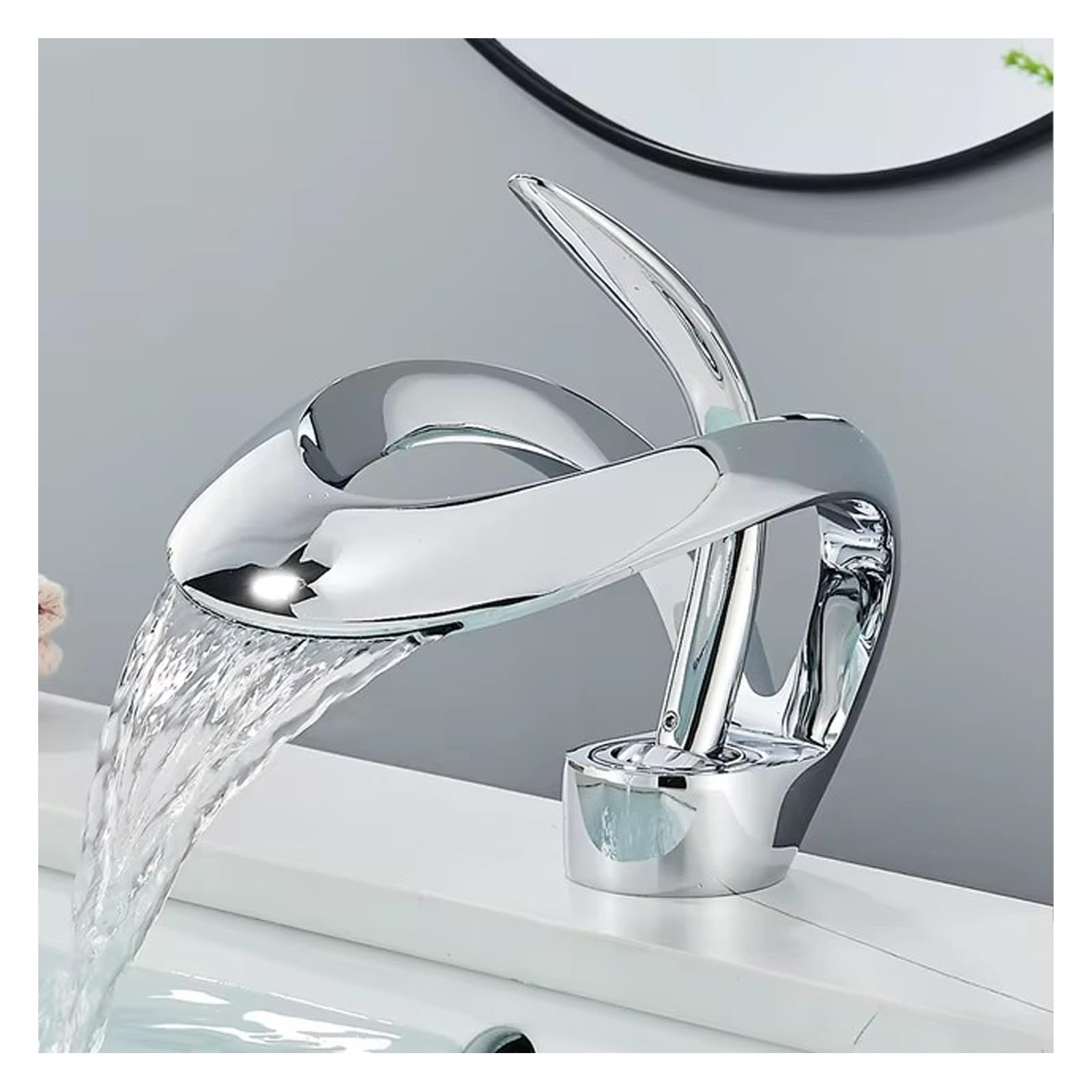 1 premium creative design bathroom faucet, waterfall-style single-hole ...