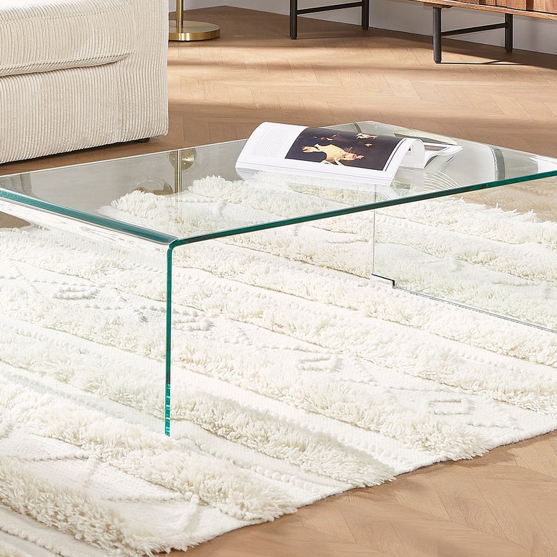 Stolik kawowy ALONZO - Gięte szkło hartowane