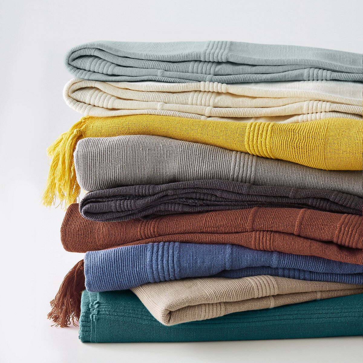 Dessus de lit frangé coton, Nedo - Terre cuite - 180 x 230 cm - 5