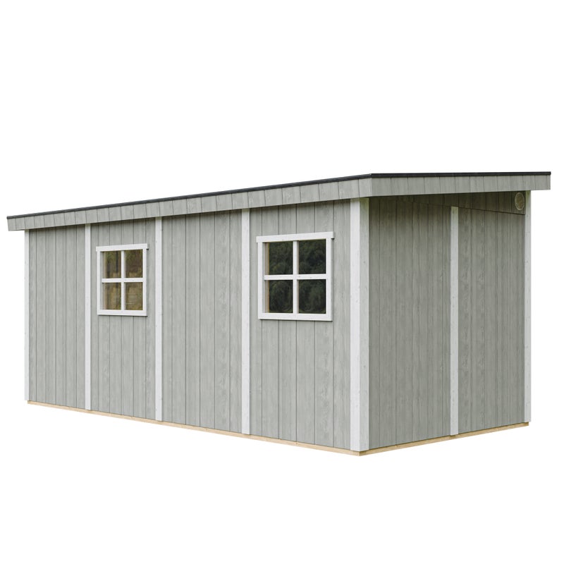 Szopa ogrodowa najwyższej jakości 11,47 m² - wys. 231 x 248 x 530 cm - bez podłogi i ścian bocznych - Timbela M940B - TUNDRA SZARA