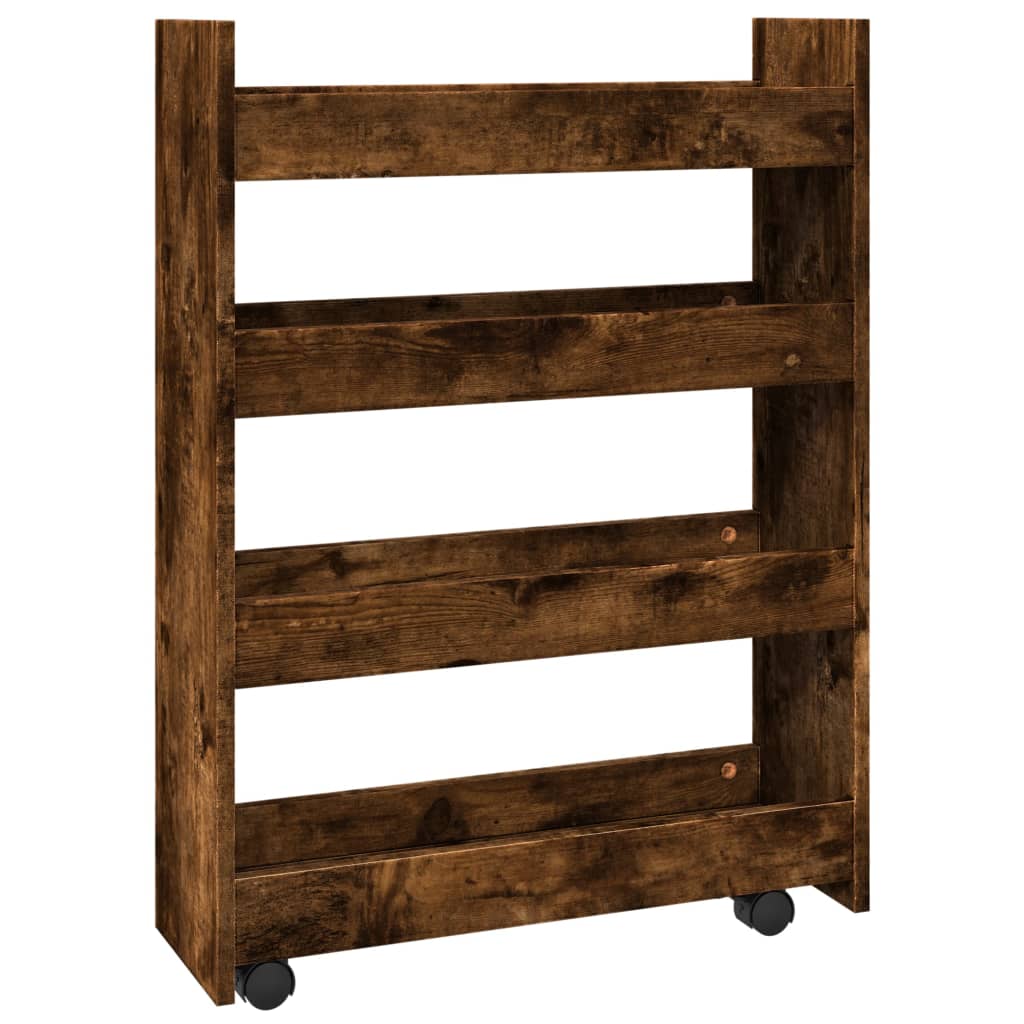 HOMCOM Chariot De Service Desserte De Cuisine à Roulettes Multi Rangements 85l X 37l X 85h Cm Plateau Bois Massif Pin Chassis Mdf Blanc
