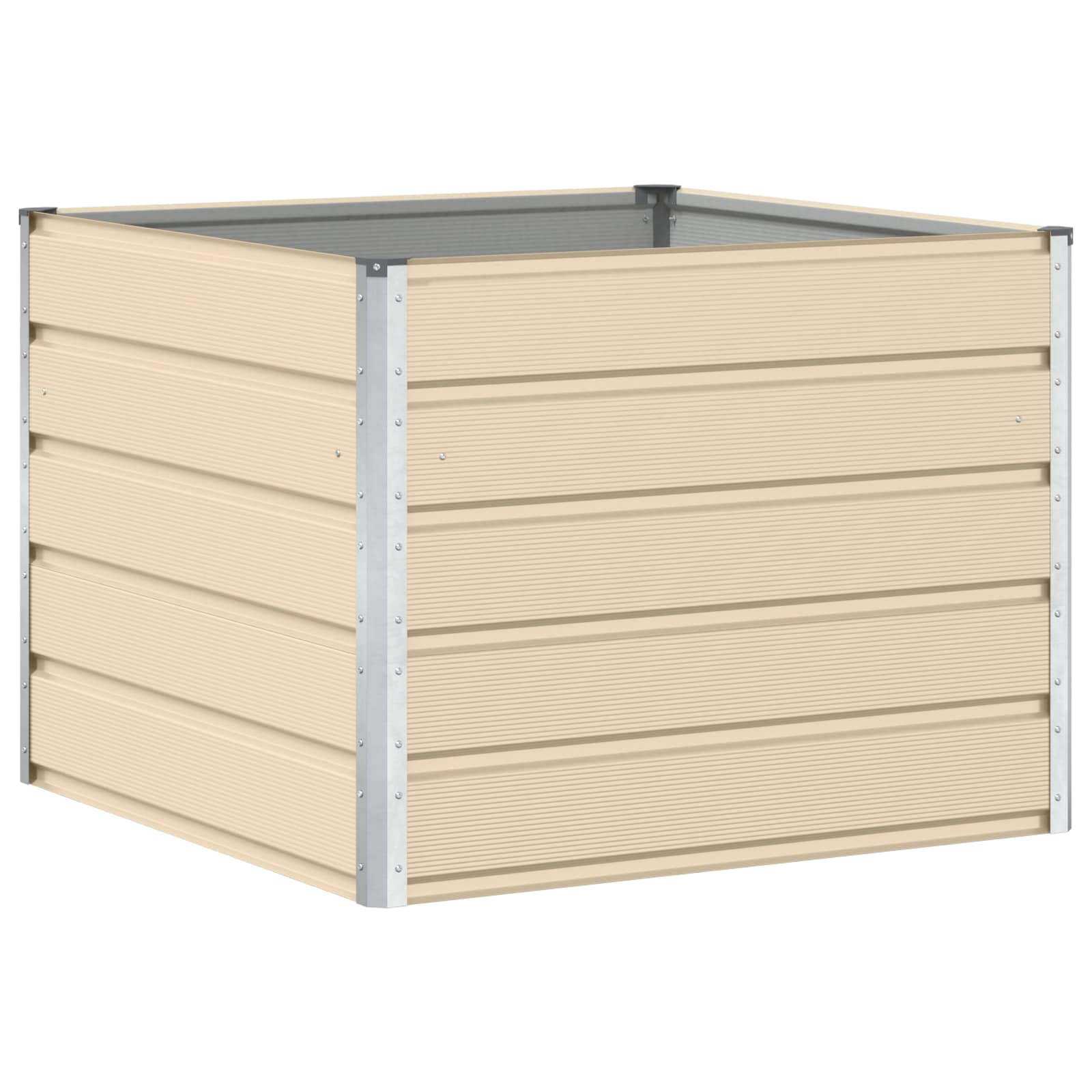 vidaXL Jardinière Ivoire 100 x 100 x 75 cm Acier - 2