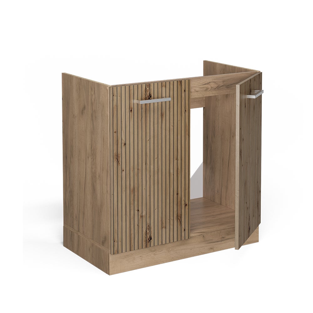 Vicco Meuble bas sous-évier R-Line, Chêne Artisan, 80cm sans PT - 4