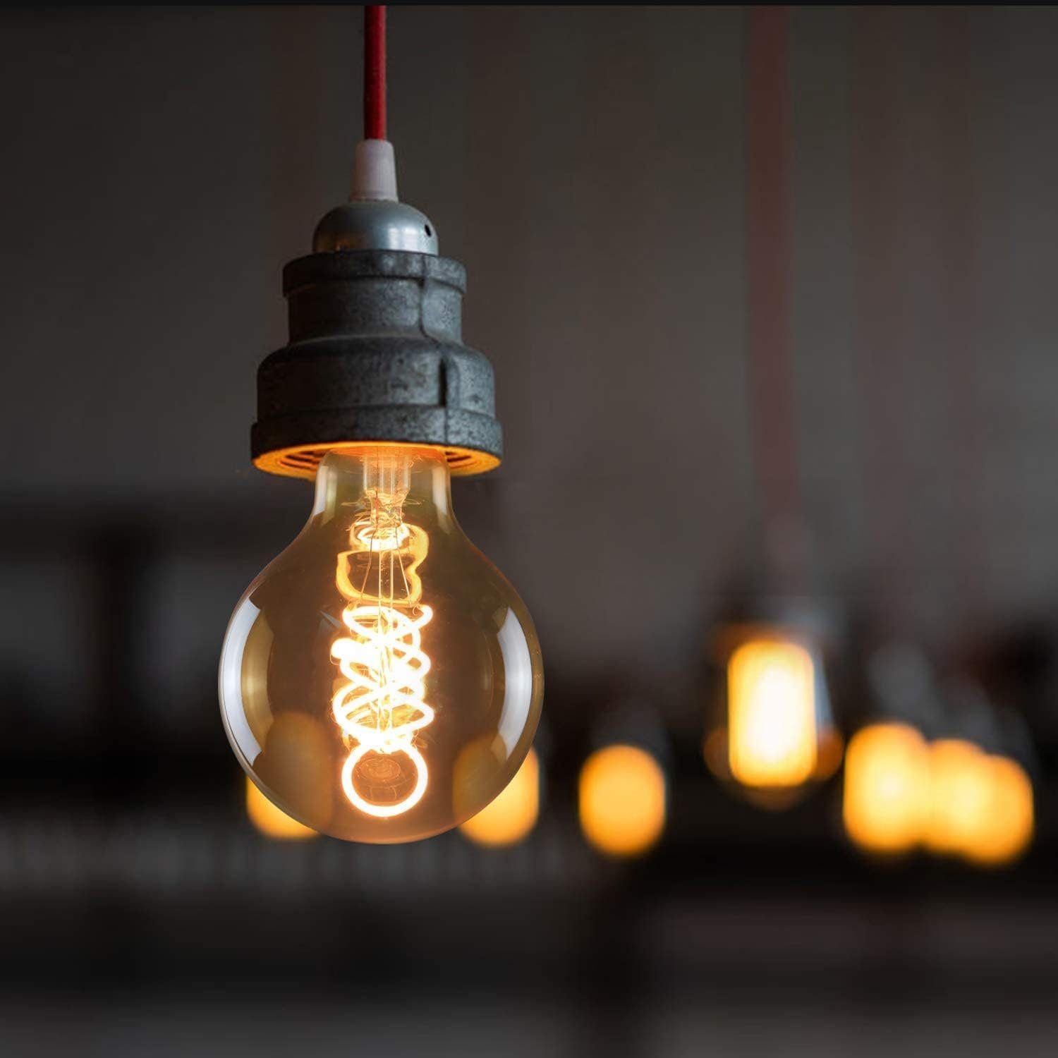 NETTLIFE Lot de 3 ampoules LED E27 vintage ampoule rétro Edison G80 4W lampes globe décoratives à filament blanc chaud 2200K idéales pour la nostalgie - 6