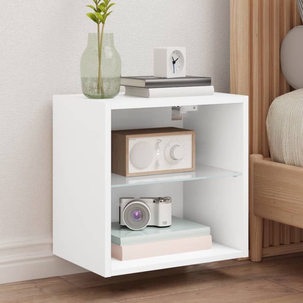 Set di 2 Comodini in Legno Rigato Laccato Bianco Opaco - 2 Cassetti