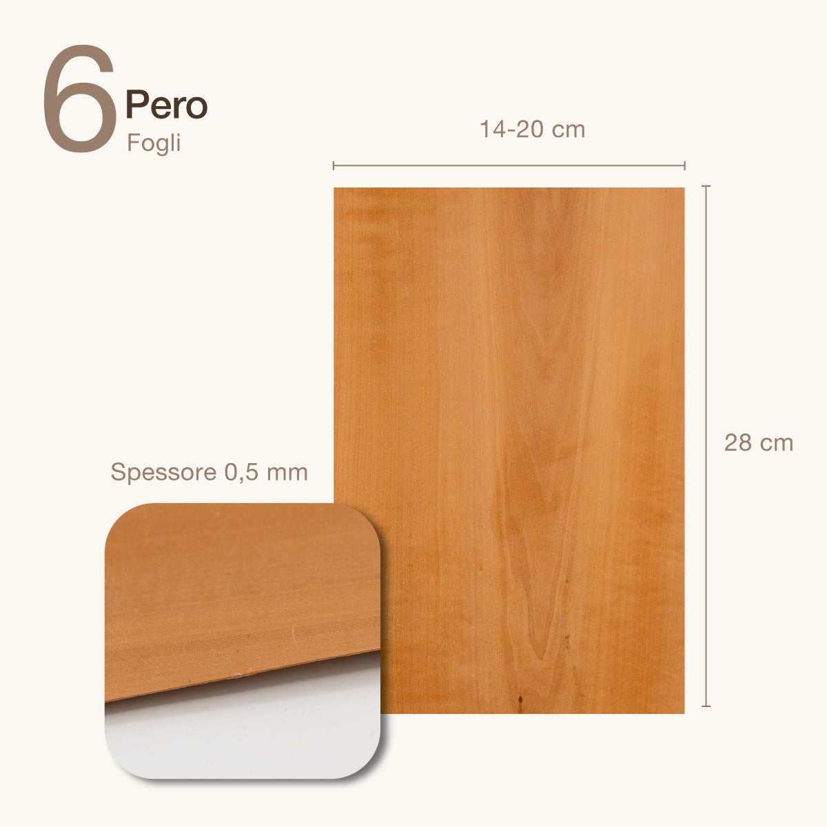 6 FOGLI DI IMPIALLACCIATURA IN LEGNO DI PERO - 2