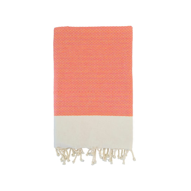 Fouta nid d'abeille traditionnelle Orange 100x200 190g/m² - Athena Orange