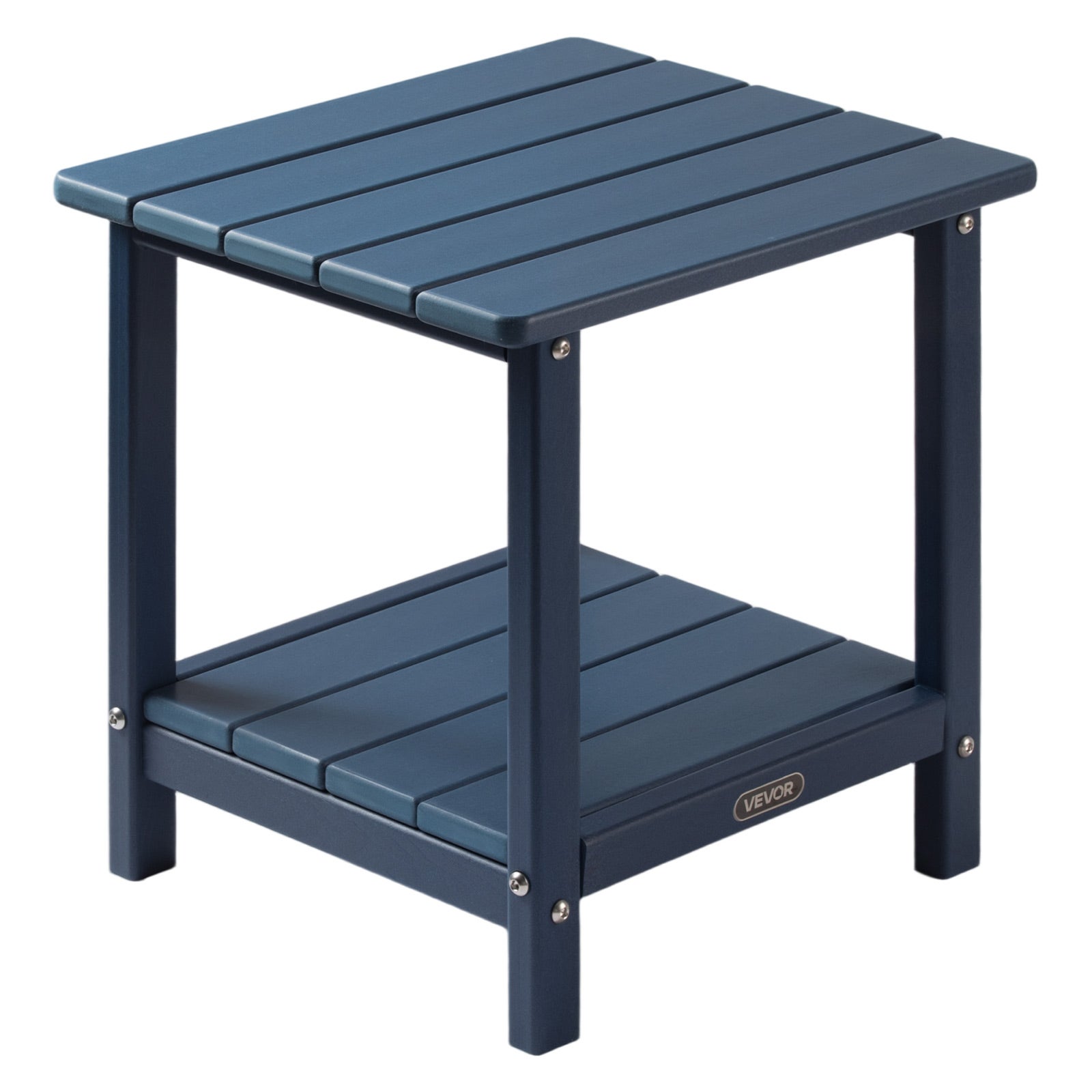 VEVOR Stolik ogrodowy plastikowy stolik balkonowy 2 półki 45x38x44cm niebieski
