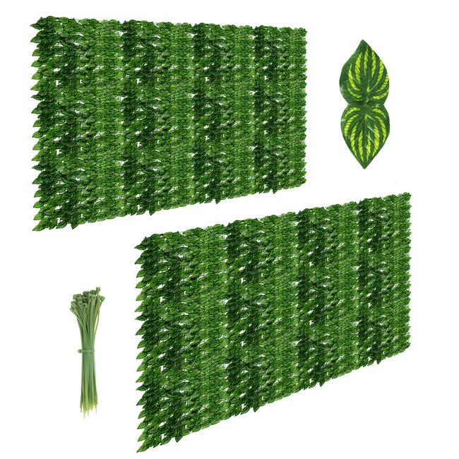 Haie Artificielle Brise-Vue Anti-UV 300 x 100 CM, Grillage Végétal DIY ...
