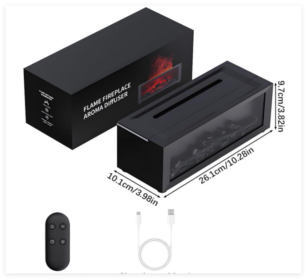 Difusor eléctrico de aceites esenciales, 7 llamas de colores, humidificador para dormitorio, apagado automático sin agua, difusor de fragancias para a - 2