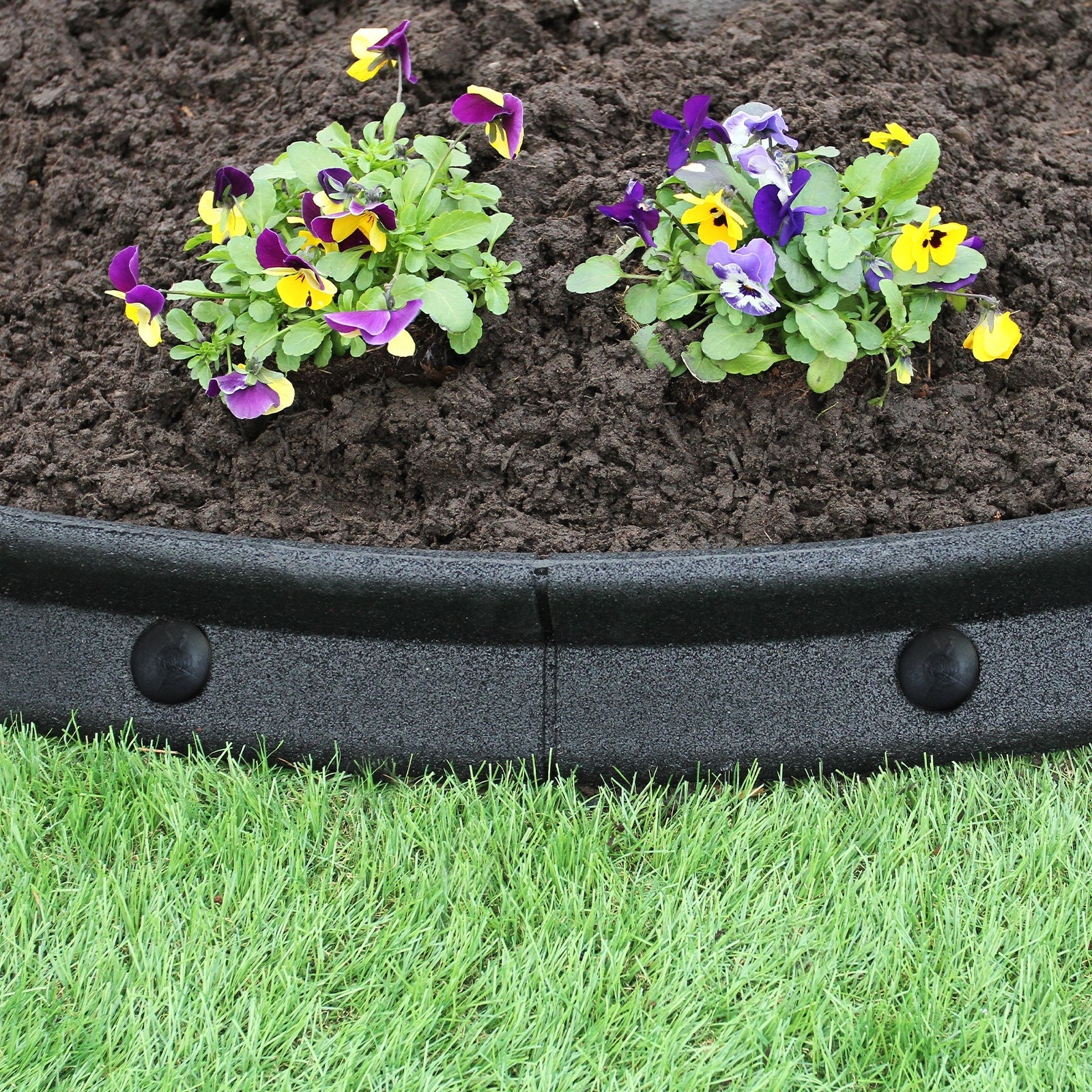 Aufun Bordo Giardino Flessibile in plastica 20 m, 2 mm, Bordo per prato per giardino, Bordatura per Aiuola, Bordure per Aiuole (20 m x 12 cm, Nero