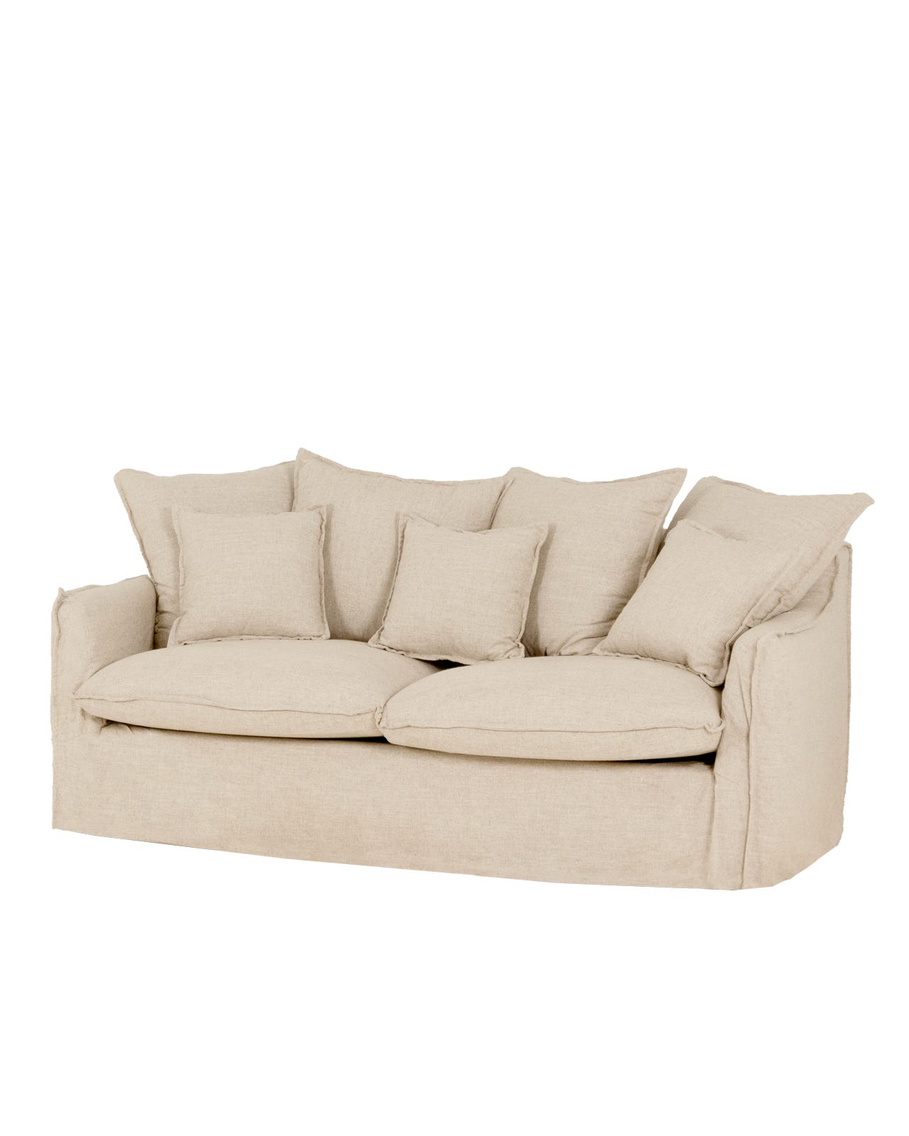 Canapé déhoussable Blok 2 places en lin beige 210 cm Canapé déhoussable Blok 2 places en lin beige 210 cm