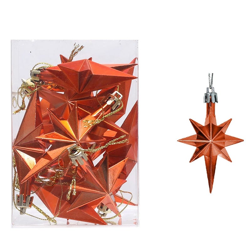12 decorazioni a forma di stella a 8 punte da 8 cm - Decorazioni per alberi di Natale e location - 2