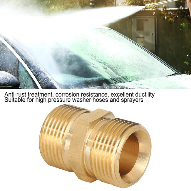 Adaptador De Latón M22 15mm Macho A 14mm Hembra - Para Lavadoras A Presión, Alta Presión 4500 PSI