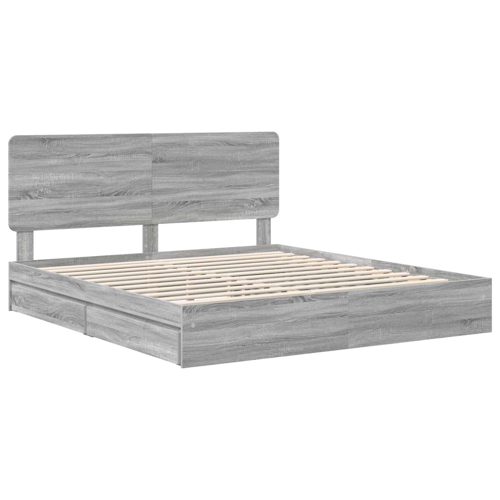 Lit de Rangement Gris 200 x 200 cm Bois d'ingénierie - 4