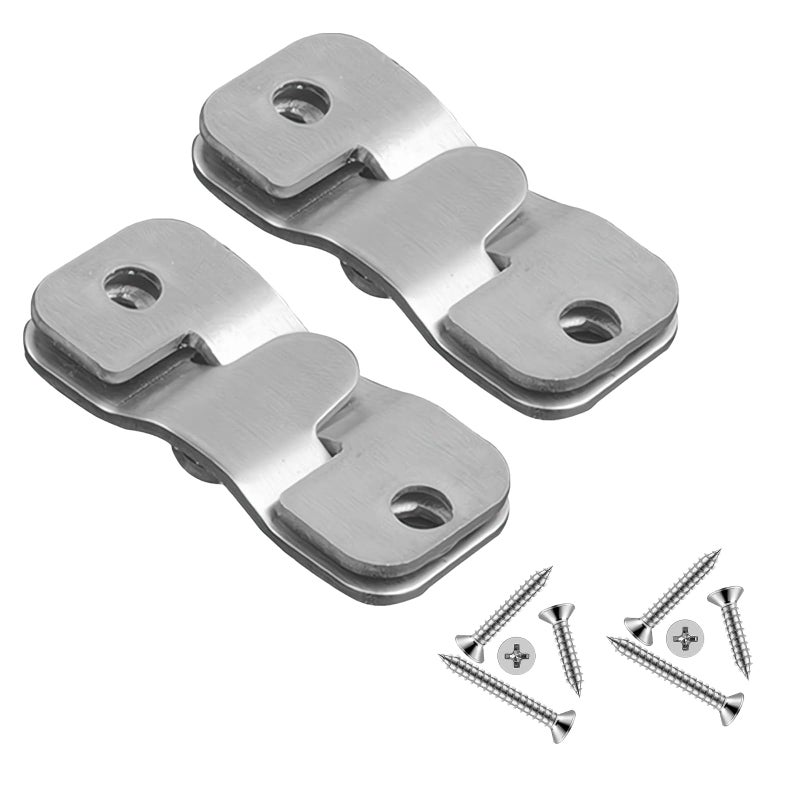 Zestaw 4 wytrzymałych metalowych wsporników do montażu ściennego, do zawieszania zagłówków, luster, zdjęć i dzieł sztuki – Stal nierdzewna