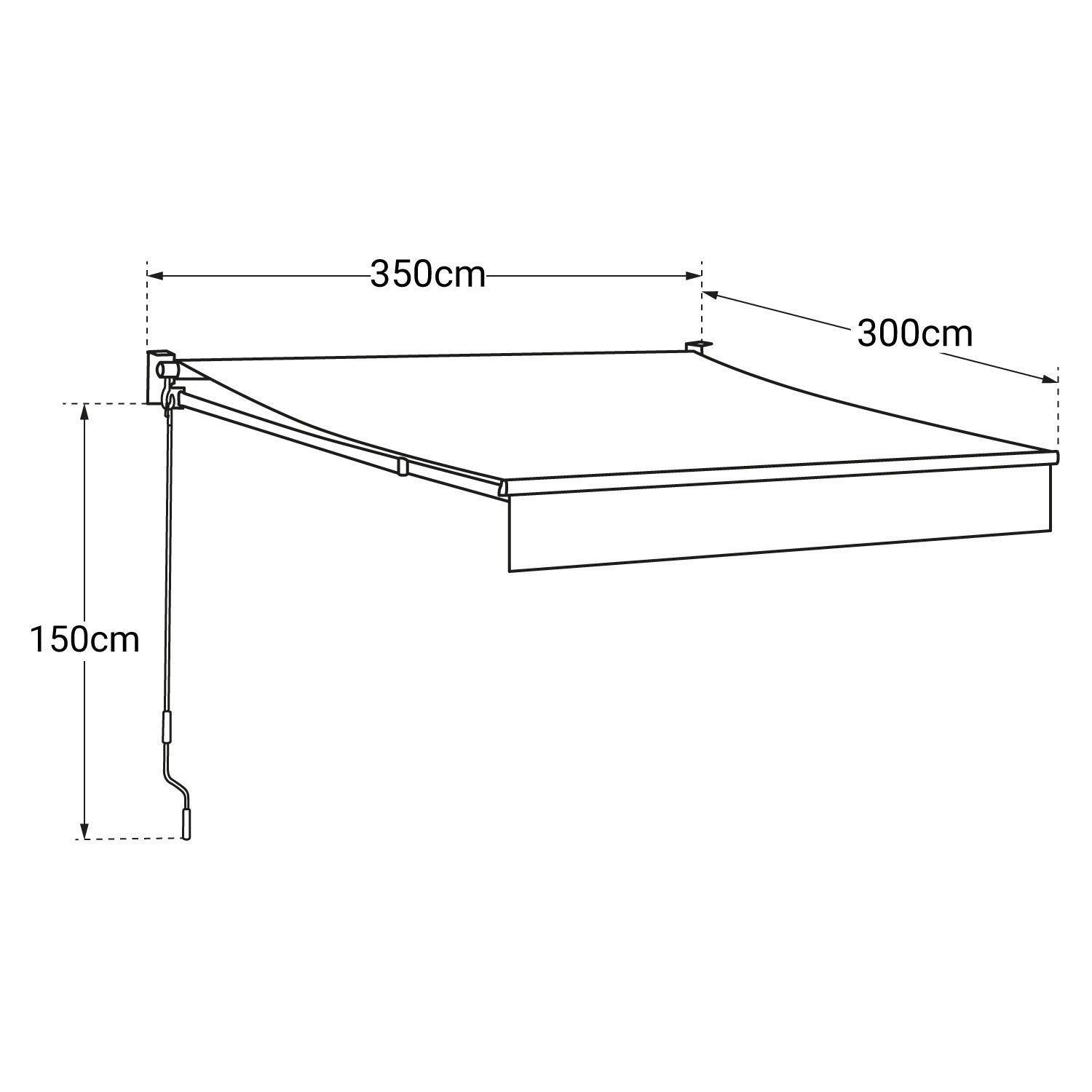 Store banne gris SAULE 3,5 x 3 m - 4