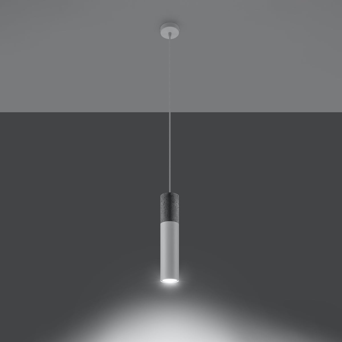Lampa wisząca LUME 1 biały LED 3000K - 8x8x105cm Sollux