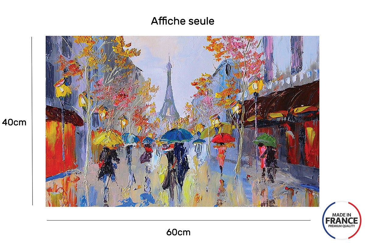 Cartel de apuestas bajo la lluvia, 60x40cm - made in France - 2