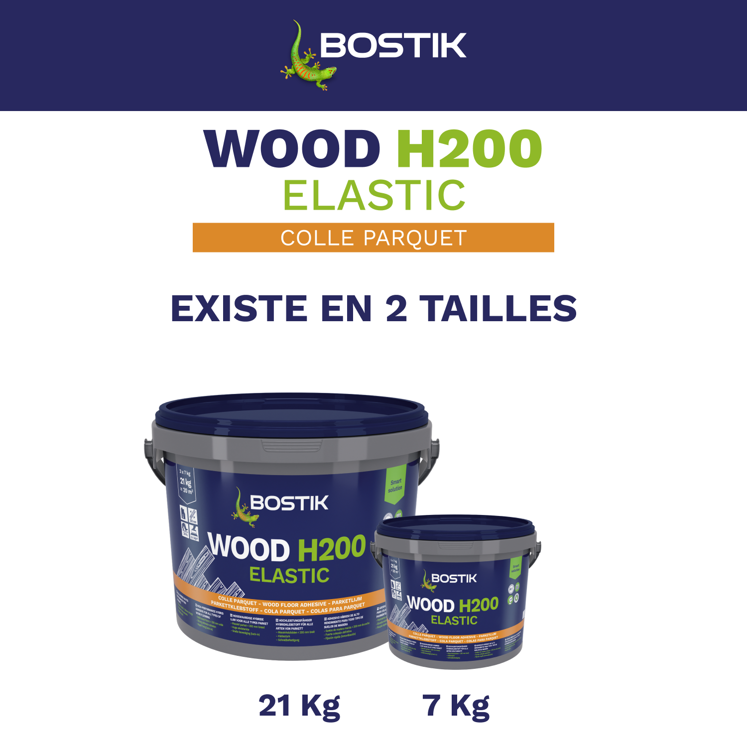 COLLE PARQUETS WOOD H200 ELASTIC-P 21KG - BOSTIK - 8