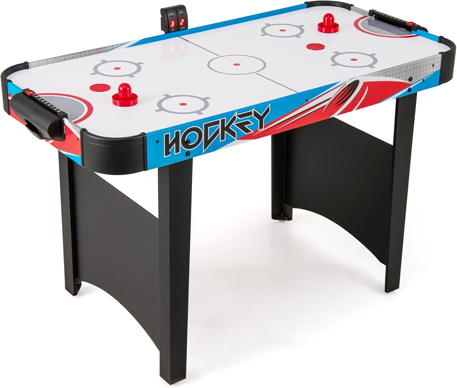 GOPLUS Table De Hockey Sur Air 42 Pouces – Compteur LED, 2 Palets, 2 Poussoirs – Ventilateur Anti-Friction – Jeu De Réflexe Familial