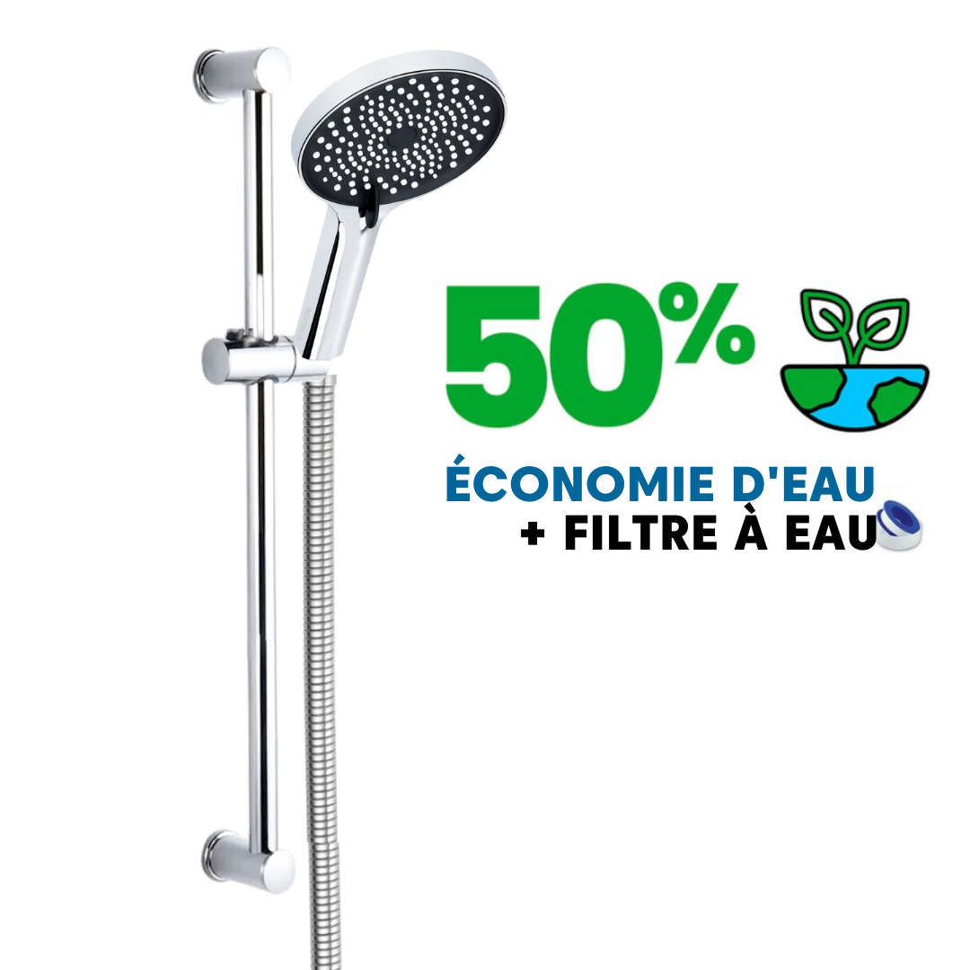 EcoRain Doucheset à économie d'eau Charly avec barre 13 CM Sans — free download
