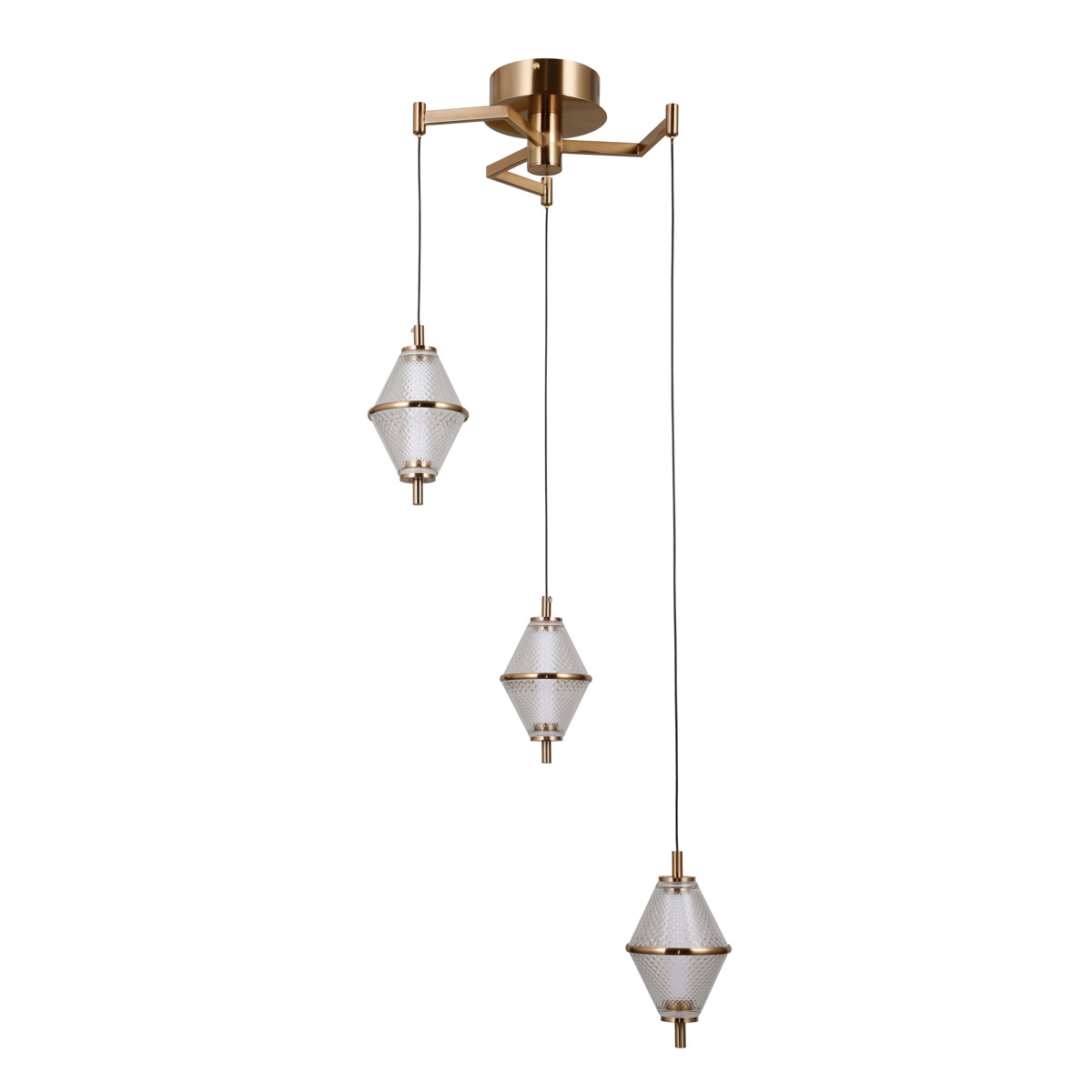 Lampa wisząca FUENTE LED 15W Ciepła biel 1108lm złota wym: 120 x 48 x 48 cm Italux