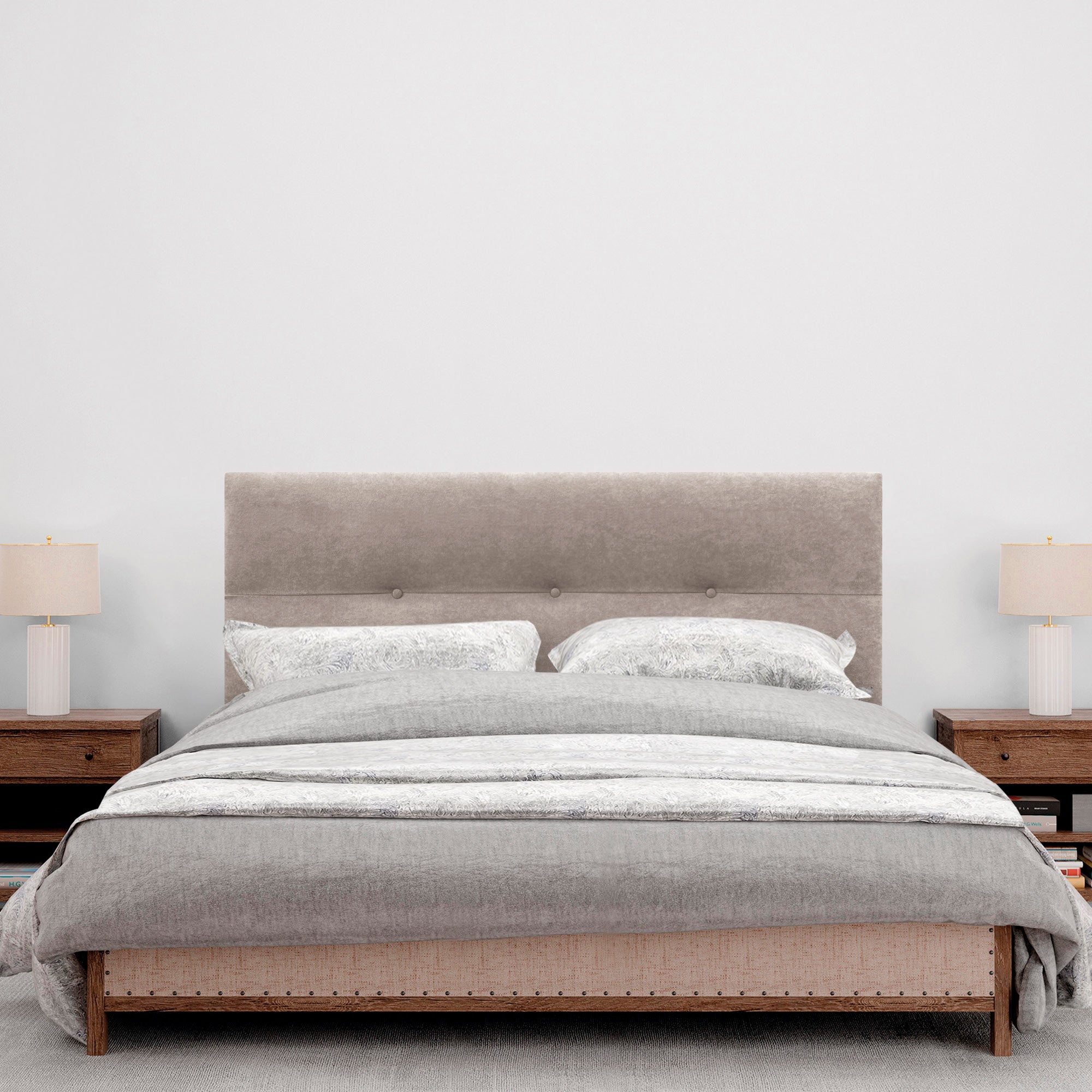 DHOME Cabecero de Tela AQUALINE Pro cabeceros Cabezal tapizado Cama Lujo (Tierra, 135cm) - 4