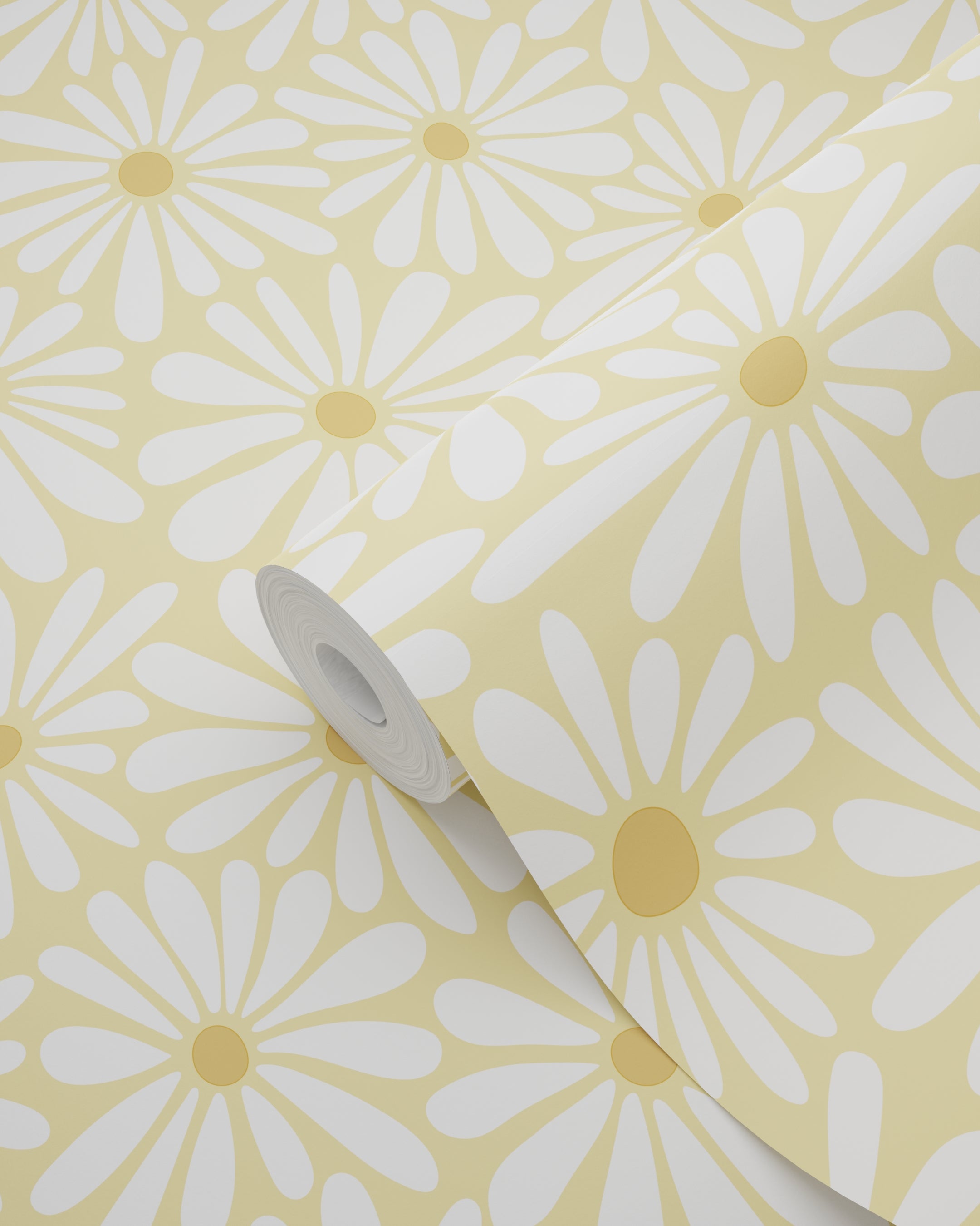 Papier peint marguerites jaune pastel - 50 x 900 cm - ESTAhome - 9
