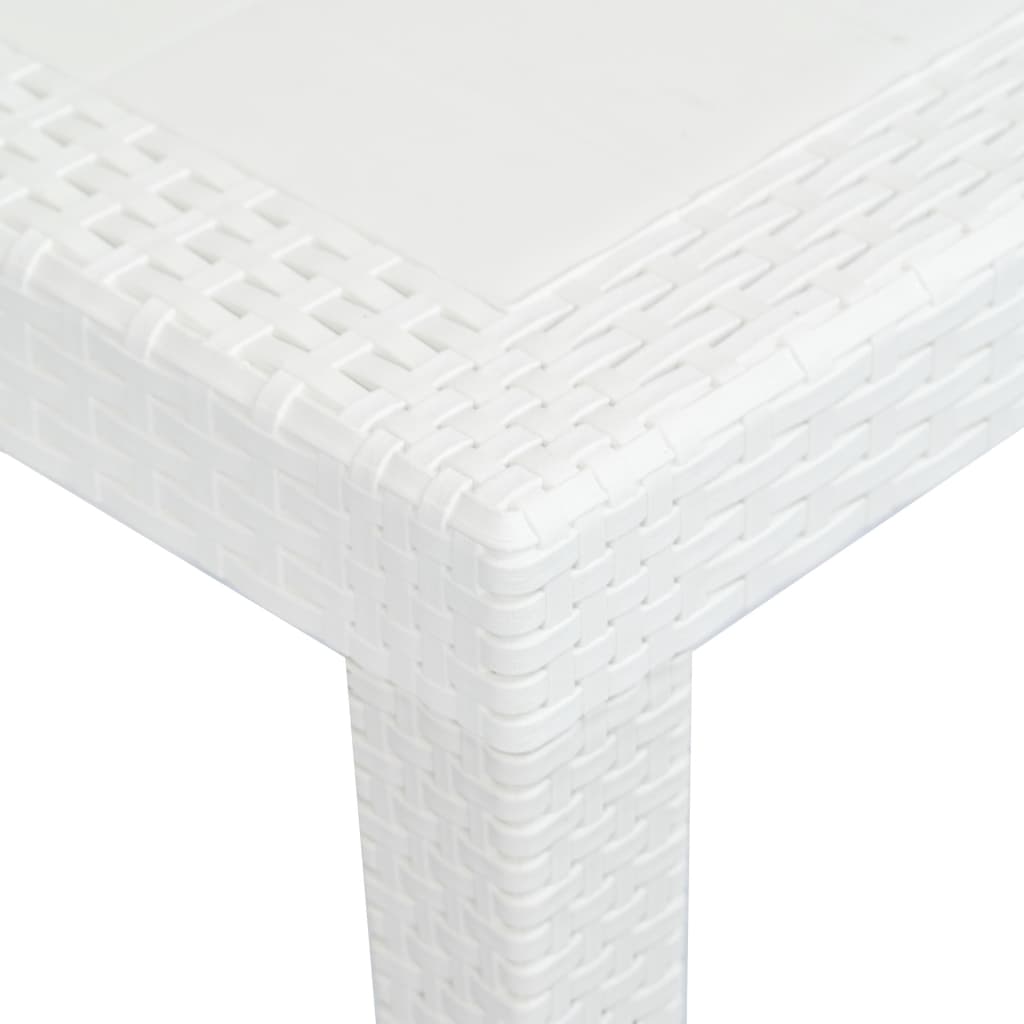 Maison Exclusive - Tavolo da Giardino Bianco 150x90x72 cm in Plastica Stile Rattan - 7