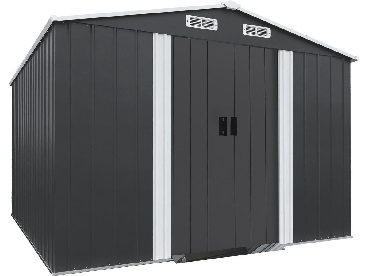 Metalowa szopa ogrodowa "Boston" z przesuwanymi drzwiami - 8 m² - Szara