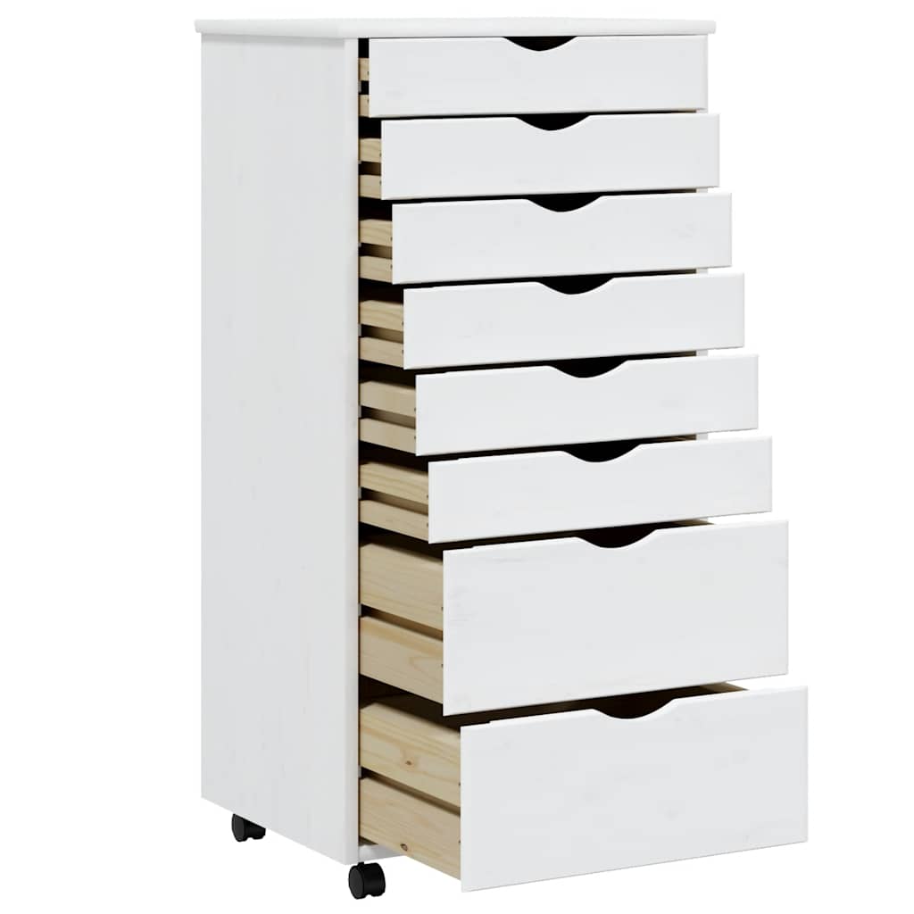 Générique Armoire roulante avec tiroirs Moss Blanc Bois de