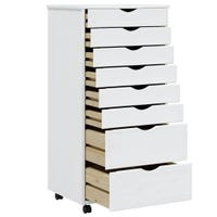 Générique Armoire roulante avec tiroirs Moss Blanc Bois de Générique Armoire roulante avec tiroirs Moss Blanc Bois de