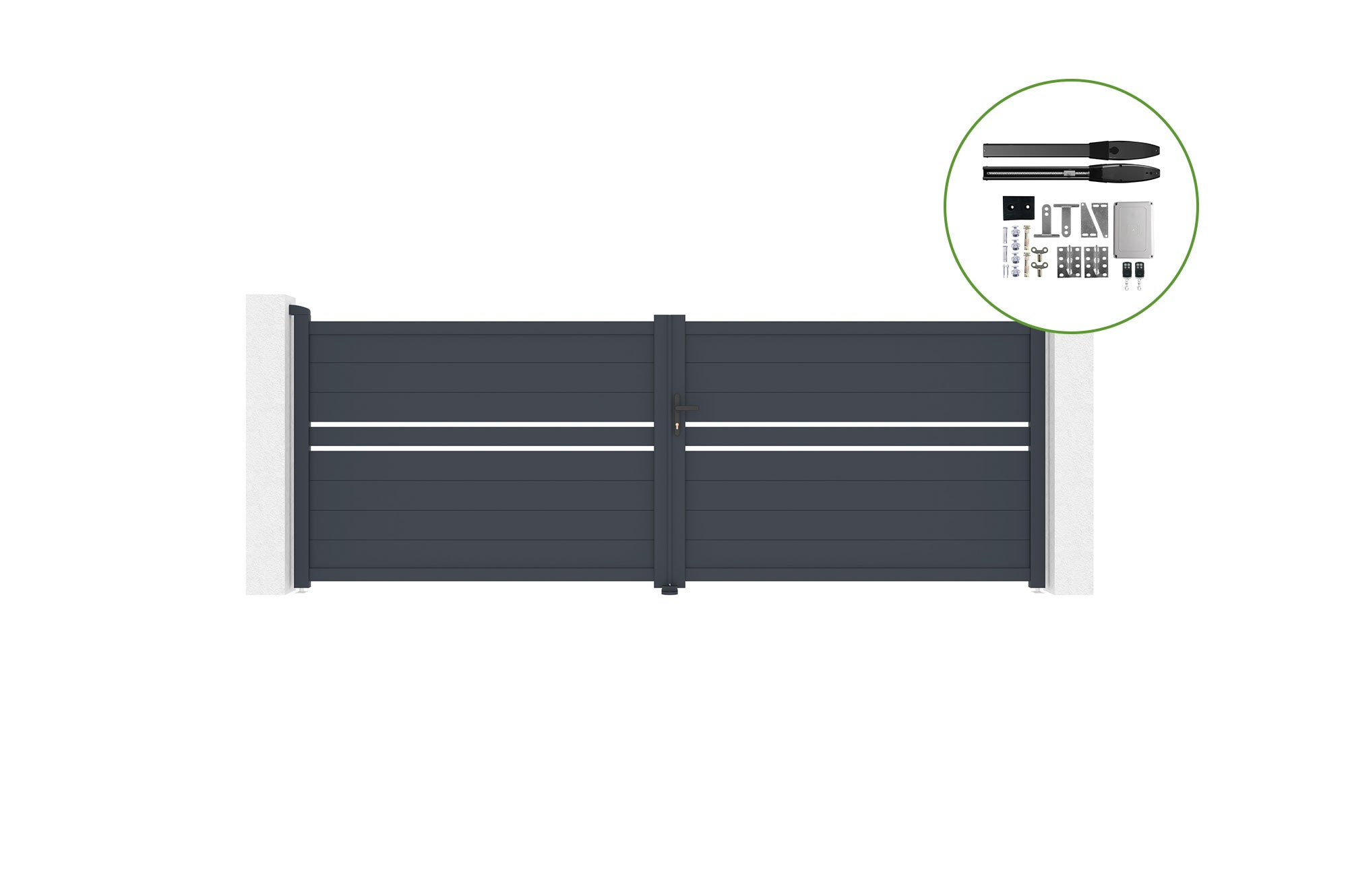 Brama skrzydłowa 4m CIMONE H.140cm aluminiowa + napęd HICKER B200