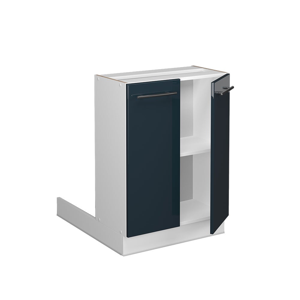 Vicco Îlot de cuisine Fame-Line, Bleu foncé brillant, 60cm sans PT - 4